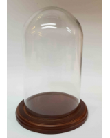 Glass Dome GD-A03 with Wooden base with filt under 19cm Tall 11,5cm Wide